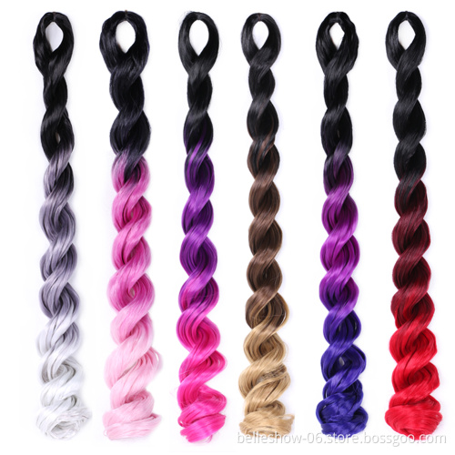 Hot sell  20inch 100g wholesale crochet braid fiber jumbo braids  deep wave  hair ombre wavy braiding hair